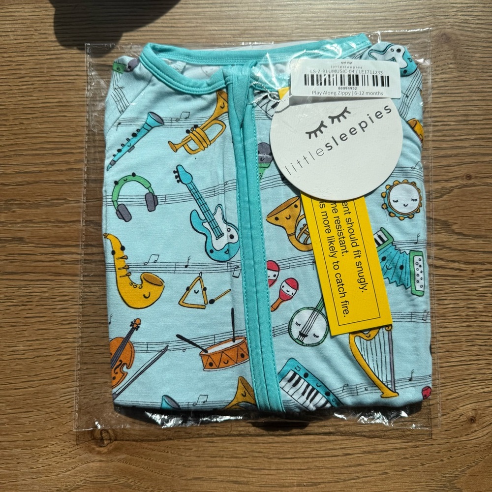 Little Sleepies Blue Musical Instrument Romper